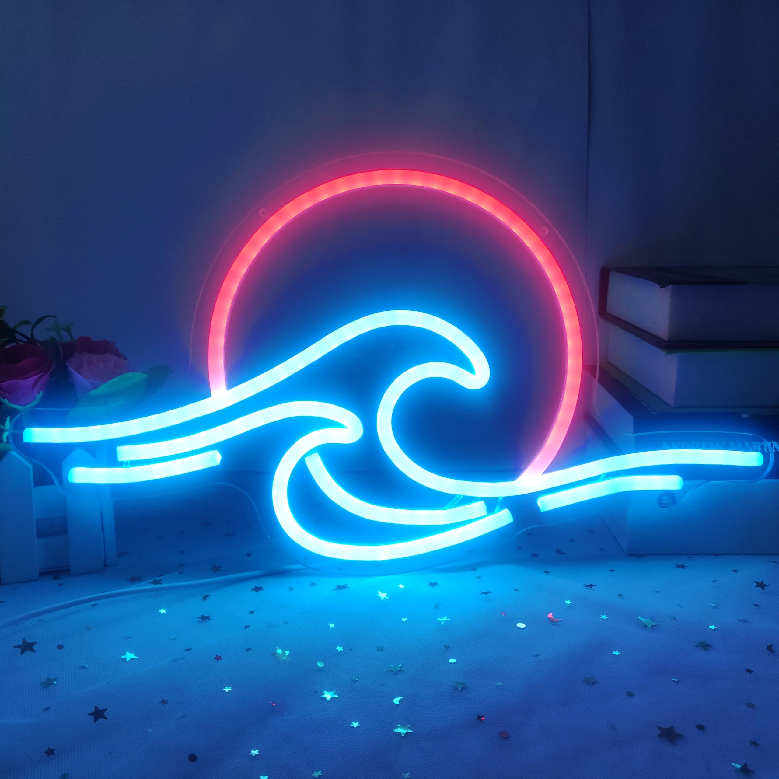 Amazon.com : Sunrise Sunset Neon Sign Dimmable Wave Tropical